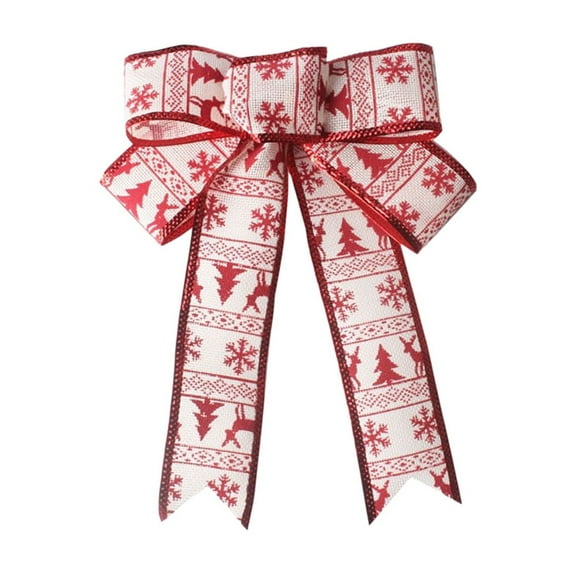 sruoe Christmas Tree Bow Decoration, Christmas Tree Topper, Velvet Bows for Christmas Tree, Gift Packag Bow Ribbon, Lightweight Hanging Christmas Bows for Home Front Door Party Decor, Red