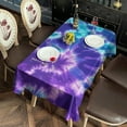 thumbnail image 2 of Purple Blue Tie Dye Pattern Rectangle Tablecloth 60"x102",Waterproof Polyester Rectangle Table Cloth, Wipeable Spillproof Polyester Tablecloth for Dining, Camping, Indoor and Outdoor, 2 of 6