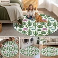 thumbnail image 5 of Cactus Summer Round Area Rug 4Ft Washable Circle Rugs for Bedroom Dining Room, Watercolor Tropical Botanical White Non-Slip Carpet Floor Mats Indoor Outdoor Carpet Runner Aesthetic Home Decor, 5 of 8