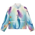 thumbnail image 4 of Jackets for Women Winter Coat Jackets Flannel Stand Collar Jacket(Mermaid Under The Sea,Size:S-4XL), 4 of 7