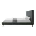 thumbnail image 4 of Soren Charcoal Linen Bed - Upholstered, Walnut Tapered Legs, Slats IncludedFull, 4 of 9