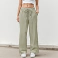 thumbnail image 5 of Gibobby Wide Leg Sweatpants Women Comfy Lightweight Straight Leg Pants Baggy Low Waisted Running Lounge Pants(Green,XL), 5 of 9