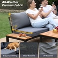 thumbnail image 6 of JOYURE 4-Piece Patio Furniture Set,Metal Outdoor Sectional Sofa with 3 Fauxwood Tables &Adjustable Reclining Chair,Patio Modular L Shape Sofa with Thickened Cushions for Backyard,Deck,Balcony,Grey, 6 of 9