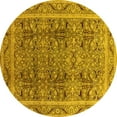 thumbnail image 1 of Ahgly Company Indoor Round Oriental Yellow Traditional Area Rugs, 6' Round, 1 of 4