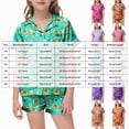 thumbnail image 4 of TOWED22 Halloween Pajamas Girl Fall Costume Graphic Button Up Sleepwears Loungewear 2 Piece Top and Shorts Pjs Sets for 2-13 Years Teens(Purple,2-3 Y), 4 of 5