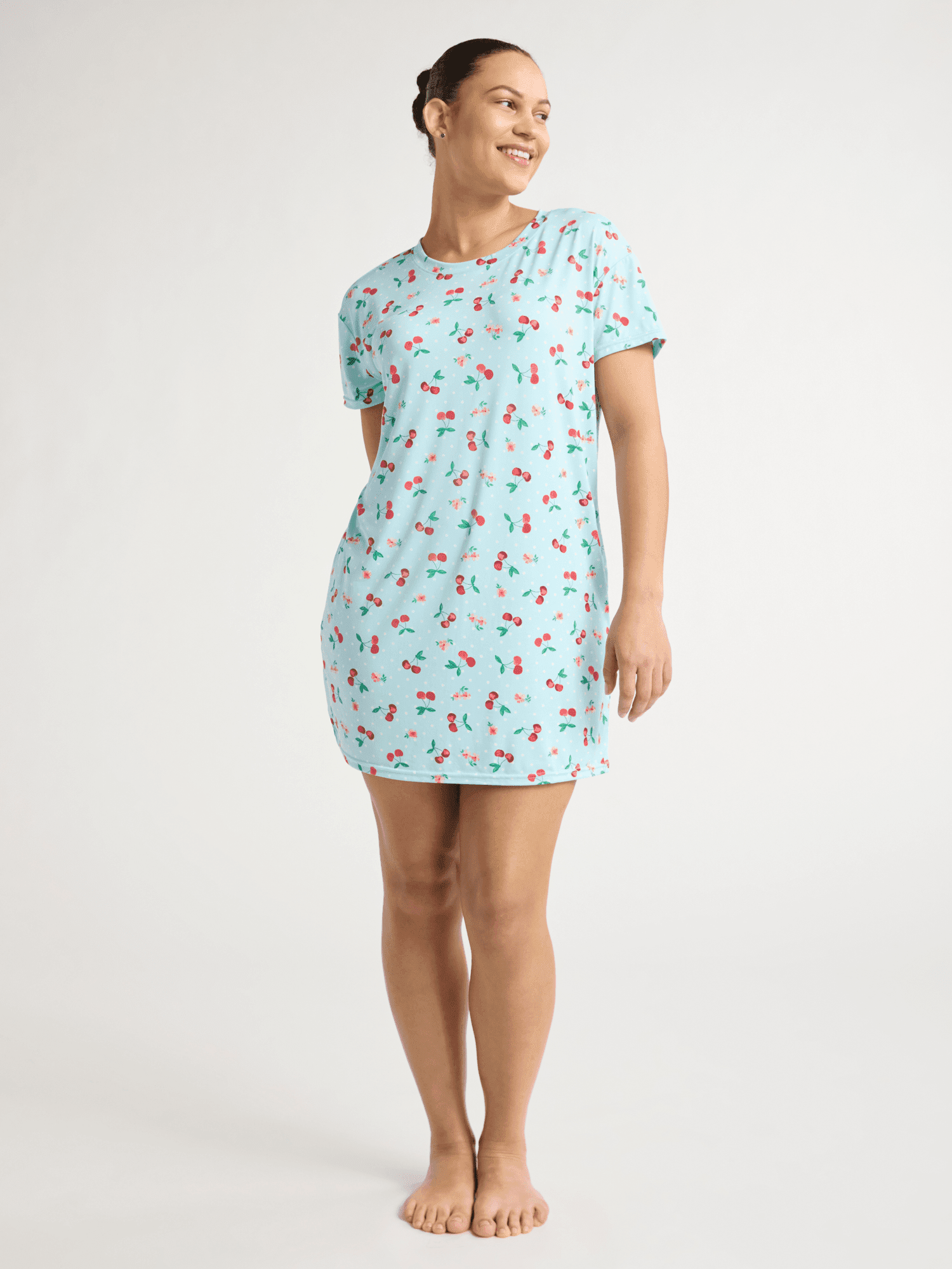 Joyspun Women's Dreamy Soft Collection Sleepshirt with Short Sleeves, Sizes S/M-2X/3X