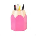 thumbnail image 3 of HOMEMAXS Pink Plastic Pencil Holder for Desk Organization Lightweight and with Lovely Design 4.5 Inches Tall, 3 of 3