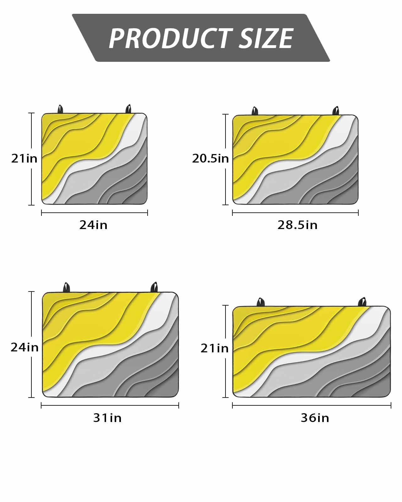 Stove Top Covers for Electric Stove, Yellow Grey Ombre Glass Stovetop Cover Protector, Modern Geometric Abstract Aesthetics Cream Induction Cooktop Protector Oven Mat for Kitchen Countertop 24"x21"