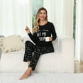 thumbnail image 4 of BEOEOSY Women's Soft Long Sleeve Pajamas Set Cute Printed Pjs Lounge Sets with Pocket Black Small, 4 of 7