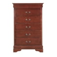 thumbnail image 6 of Glory Furniture Louis Phillipe 5-Drawers Bedroom Chest in Cherry, 6 of 8
