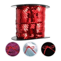 MERRYHAPY Red PVC Sequin Trim Elastic Decorative Craft Ribbon for Decoration