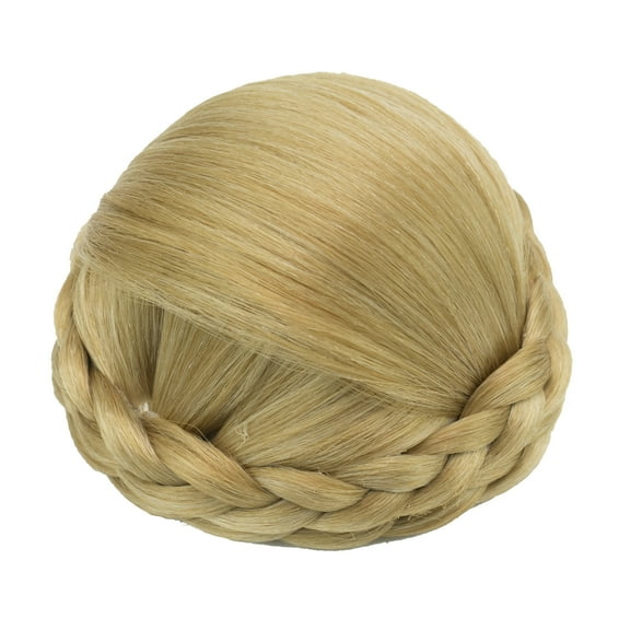 XmhyTop Elegant Braided Hair Piece for Women, Synthetic Chignon Bun & Straight Updo Braided Scrunchie, Blonde