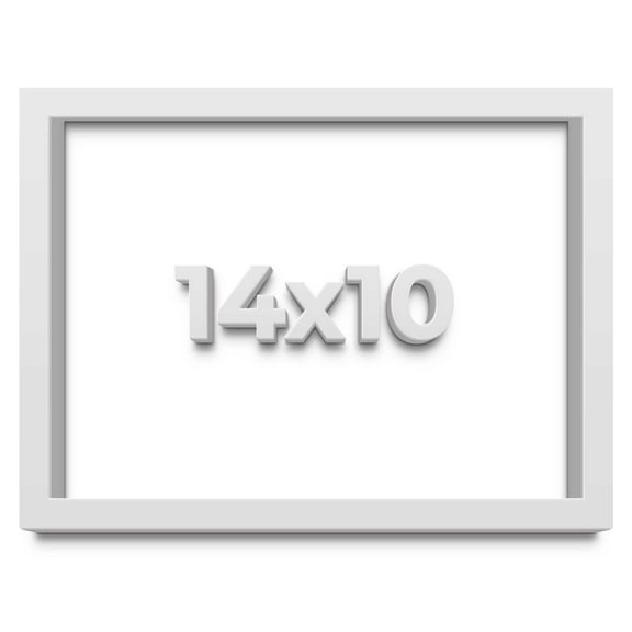14x10 Shadow Box Frame White | 2 Inches Deep Real Wood Contemporary Shadowbox Display Frame | UV