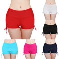 thumbnail image 2 of ENJOYW Été Plage Femmes Solide Couleur Bikini Bas Bandage Plissé ShortsNylon, Polyester, Spandex, 2 of 7