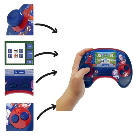 Lexibook - Spiderman - Power Console®, Bilingual Spanish/English Educational Game Console with 100 Activities