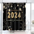 thumbnail image 4 of 2024 Happy New Year Shower Curtain for Bathroom, 2024 Shower Curtain Set Waterproof Fabric Bathtub Curtain Decor with 12 Hooks, 72x72 inches, 4 of 6