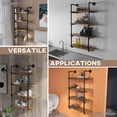 thumbnail image 5 of Demi Bonn 4-Tier Industrial Pipe Shelves Floating Wall Mounted Bookshelf, Metal Frame Display Rack, 1" Thickness Shelving Unit for Kitchen, Bar, Brown, 5 of 7