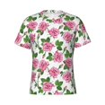 thumbnail image 4 of Qekee Rose Flowers Classic Fit T-Shirt Men's Shirt Men's Tight Short Sleeves for Exercise, Running, Mountaineering - Rose Flowers, 4 of 9