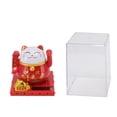 thumbnail image 3 of Solar Arm Waving Fortune Cat, Lucky Cat Mascot Statue Ideal Gifting Cute Light Sensing Red  For Home Decor, 3 of 8