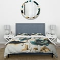 thumbnail image 3 of Designart "Euphoric Poppy Floral in Gold and Blue" Floral Poppy Bedding Covert Set - Poppies Gold Floral Bed Set With 1 Sham, 3 of 6