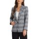 thumbnail image 4 of BLAZERS CHIC PARA MUJERES INSPIRE Con Solapa Notch de Manga Larga y Un Botón, Blazer de Cuadros Gris S, 4 of 6