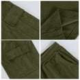 thumbnail image 6 of Dwelliawo Corduroy Men's Cargo Shorts Casual Capri Shorts Long Multi-Pockets 3/4 Pants Cargo Outdoor Elastic Waist Below Knee Pants Army Green 3XL, 6 of 9