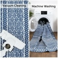 thumbnail image 4 of GlowSol 6' x 9' Machine Washable Area Rug for Living Room Bedroom Boho Moroccan Rug Stain Resistant Low Pile Rug Farmhouse Carpet, Navy Blue, 4 of 6