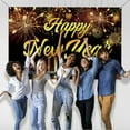 Happy New Year 2025 Banner Backdrop Large New Year Eve Party Supplies