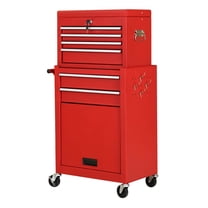 Spaco Rolling Cabinet Storage Chest Box Garage Toolbox Organizer, Tool Cabinet, Red