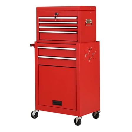 Spaco Rolling Cabinet Storage Chest Box Garage Toolbox Organizer, Tool Cabinet, Red