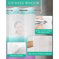 thumbnail image 4 of No Hook Shower Curtain with Snap in Liner, Turquoise Purple Stripe Gradient Hotel Shower Curtains for Bathroom, Washable Shower Curtain Liner Set with Mesh Top Window, 72"x72", 4 of 6