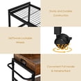 thumbnail image 5 of Giantex Industrial Bar Cart, Retro Style Kitchen Island on Wheels, Kitchen Serving Cart with Lockable Universal Wheels, Rustic Brown and Black, 28.5 x 16 x 36.5 inches (Rustic Brown), 5 of 10
