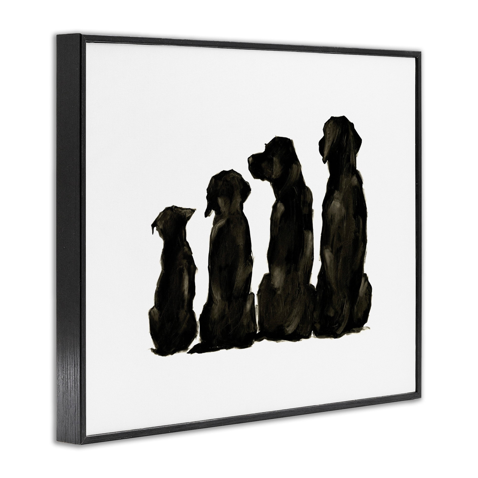 Stupell Industries Family Pet Silhouette Design Small Big Dogs Minimalist Design , 14 x 11, Design by Ethan Harper
