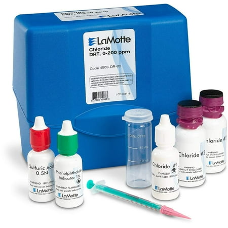 LaMotte 4503-DR-02 Model PSC-DR Chloride Direct Reading Titrator Individual Test Kit, 0-200ppm/0-20,000ppm Range, 4ppm/400ppm Sensitivity