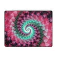 thumbnail image 3 of DouZhe Fractal Red Magenta Spiral Pattern Area Rugs Non-Slip Machine Washable Floor Mat, Abstract Style Carpet Doormat, 63x48 inches, 3 of 6