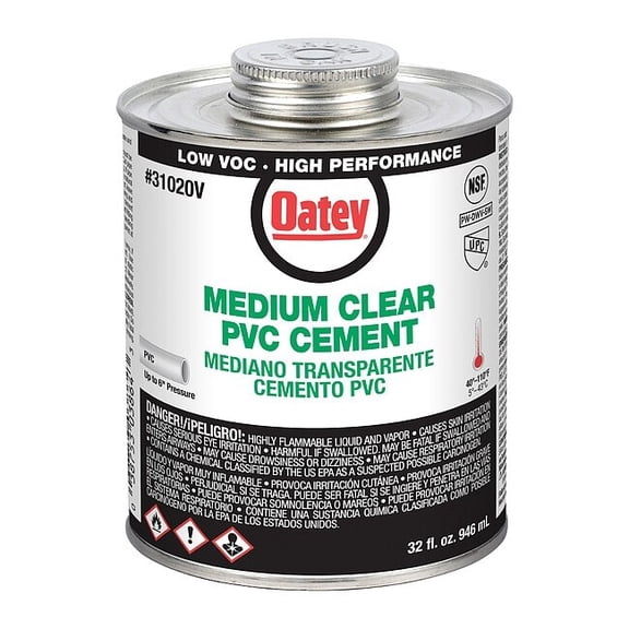 Oatey Cement,Brush-Top Can,32 fl oz,Clear 31020V