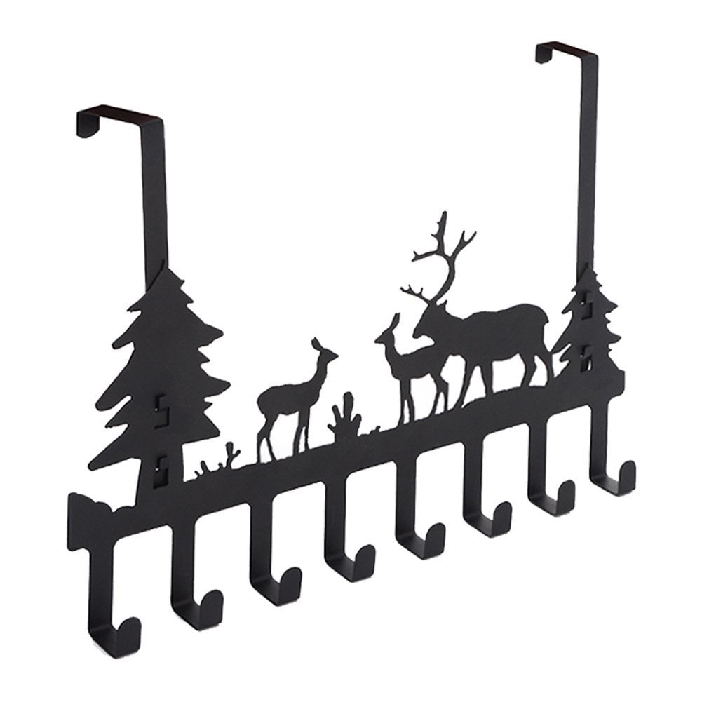 DIRUISHEN Over Door Hook Rack,Vintage Metal Deer Wall Hooks,Decorative