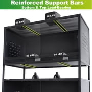 2-Tier 40x16x16 PVC Reptile Enclosure System, 2-Pack Stackable Habitats with Sliding Glass Doors for Geckos and Small Reptiles