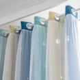 thumbnail image 6 of Double-layer Gradient Tulle Sheer Curtain + Blackout Curtains Hollow-Out Stars Eyelet Ring Top Room Darkening Starry Curtain Lady Women Kids Girls Children Bedroom Living Room Decor, 6 of 9