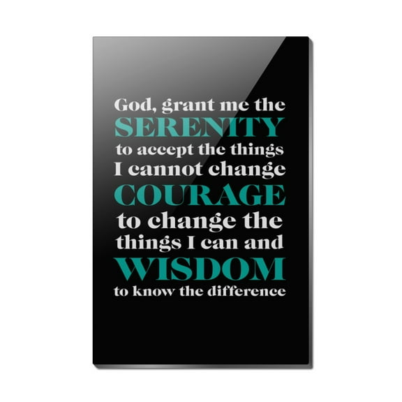 Serenity Prayer Courage Wisdom Rectangle Acrylic Fridge Refrigerator Magnet