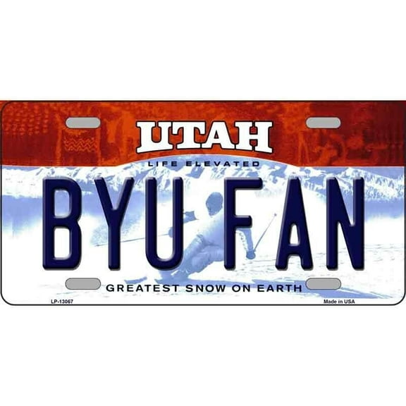 Aluminum (12 inch x 6 inch) BYU Fan Novelty Art License Plate Metal Sign Plaque Wall Decor