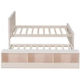 thumbnail image 5 of Euroco Wood Twin Size Platform Bed with Trundle and Storage Cabinets, Cream White, 5 of 12