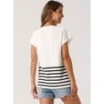 thumbnail image 5 of DARING DIVA Sleeveless Round Neck Striped Sweater Vest Cap Sleeve M White, 5 of 7