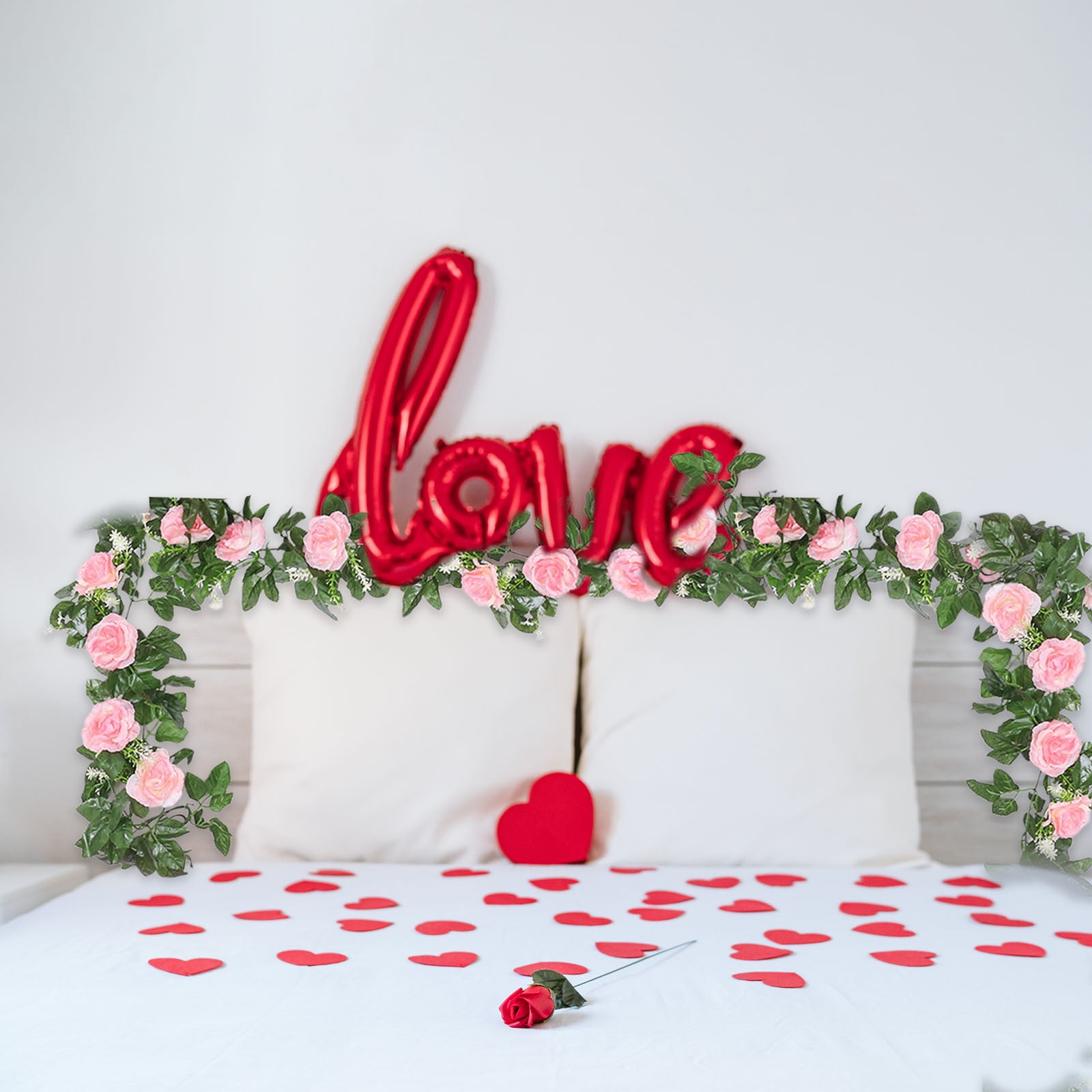 JilgTeok 4 Packs 2pcs 90.55in Artificial Rose Vine Flowers Plants Simulation 10 Heads Rose Vines for Mother's Day Wedding Scene Party Wall Hanging Mantel Tabletop Decoration