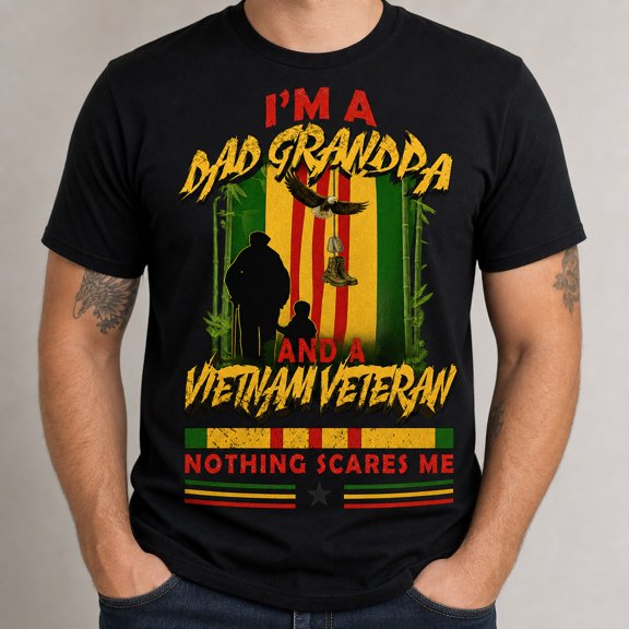 Trenditee I'm a Dad Grandpa and a Veteran T-Shirt