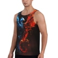 thumbnail image 2 of Daiia Red And Blue Fire Bird Printed Men's Quick Dry Fit Muscle Tank Top Slim-Fit Tank Workout Tank Top Lightweight Sports Tank Top-Medium, 2 of 7