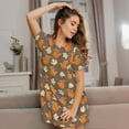 thumbnail image 3 of Naloa Squirrel And Maple Leaves Print Women Nightgowns,Womens Loungewear,Short Sleeve Sleepwear,Comfy Ladies Nightdress, 3 of 6