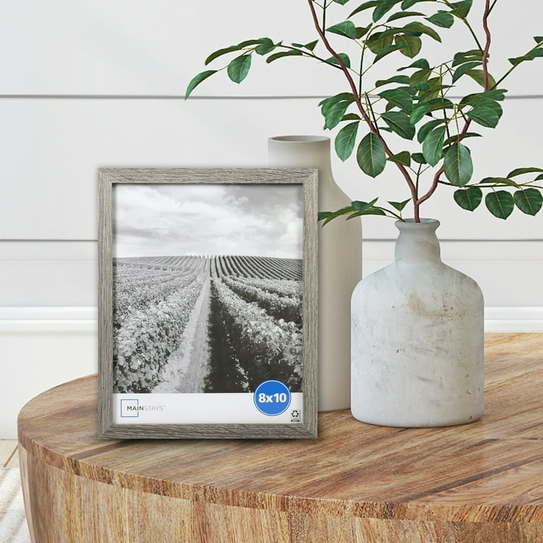 Mainstays 8x10 Matted to 5x7 Shiny Metal Tabletop Picture Frame, Silver