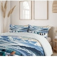 thumbnail image 4 of Ambesonne Anime Duvet Cover Set, Walking on a Snowy Path Scene, Queen, Blue Teal White, 4 of 5