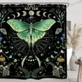 thumbnail image 5 of Moth Butterfly Moon Phase Floral Shower Curtain Set Witchy Gothic Night Moonlit Vintage Botanical Mushroom Mysterious Polyester Waterproof Bathroom Curtain with 12 Hooks, 5 of 6